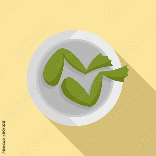 French frog legs icon. Flat illustration of french frog legs vector icon for web design