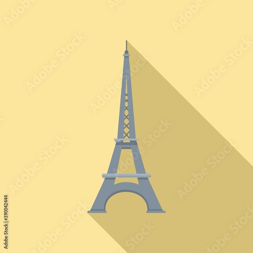 French eiffel tower icon. Flat illustration of french eiffel tower vector icon for web design