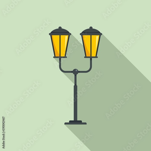 French street light pillar icon. Flat illustration of french street light pillar vector icon for web design