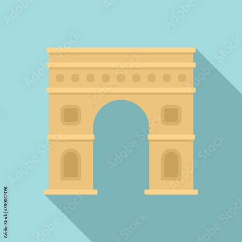 Paris triumphal arch icon. Flat illustration of Paris triumphal arch vector icon for web design