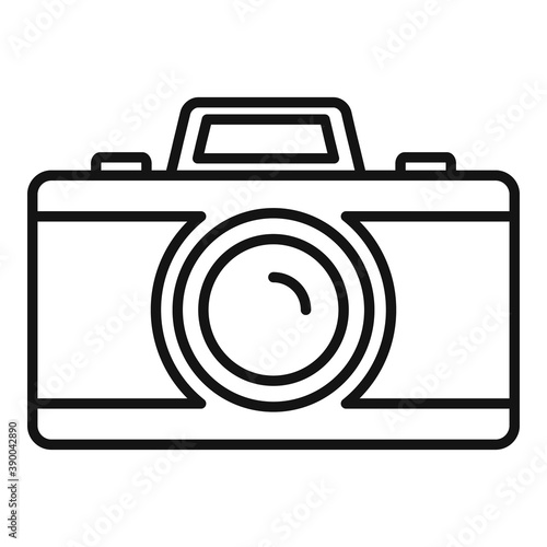 French photo camera icon. Outline french photo camera vector icon for web design isolated on white background