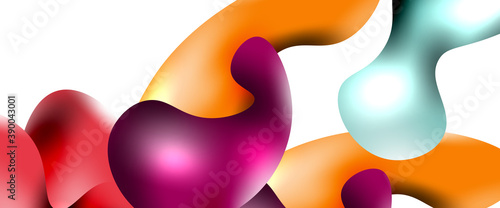 Bubbles abstract background. Liquid splashes on white vector template