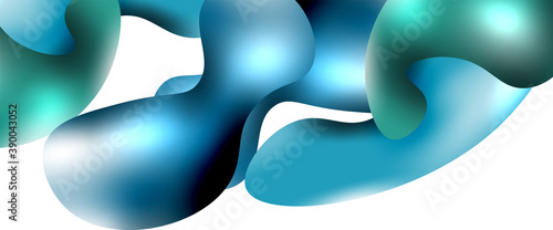 Bubbles abstract background. Liquid splashes on white vector template