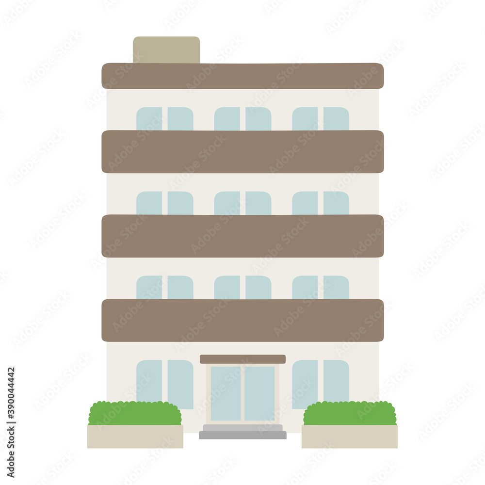 シンプルな4階建てのマンションのイラスト Stock Vector Adobe Stock