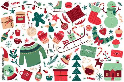Winter doodle set