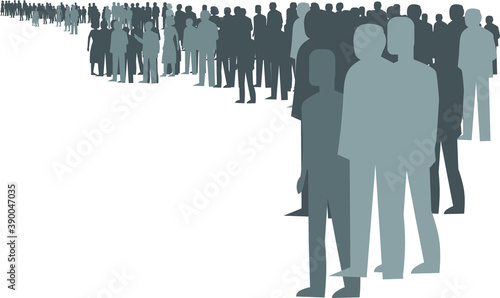  People waiting in the line queue 