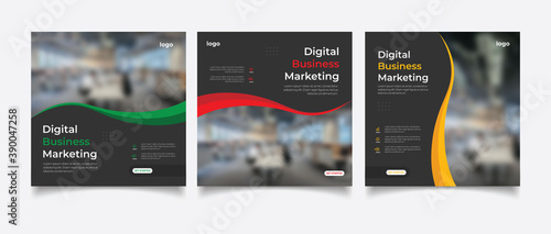 Digital business marketing banner for social media post template 
