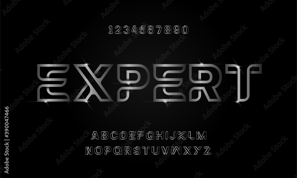 Elegant modern abstract alphabet for technology, digital, movie logo design