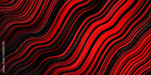 Dark Orange vector background with curved lines.