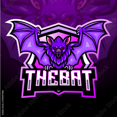 The bat mascot. esport logo design