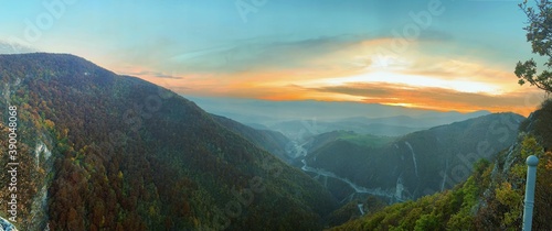 Landscape photography of mountain view with scenic sunset