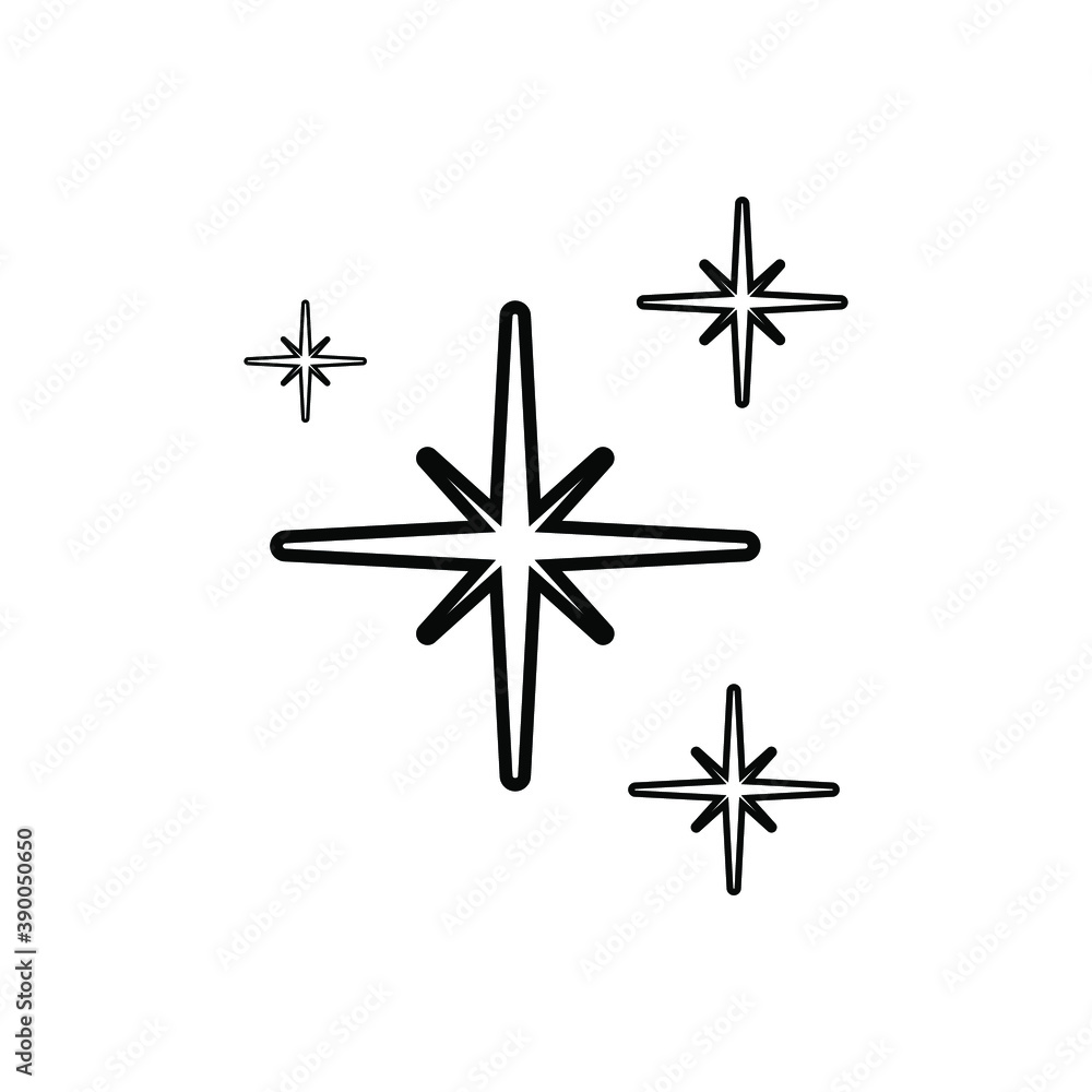 Fototapeta premium Shine icon, Clean star icon on white background