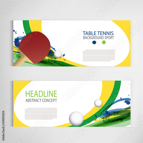 Ping Pong or table Tennis tournament. poster or banner vector template design EPS10.