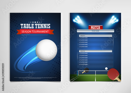 Ping Pong or table Tennis tournament. poster or banner vector template design EPS10.