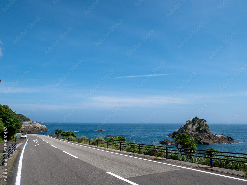 道路 , 沿岸 , 海岸 , 青空 , 快晴 , road , Coast , blue sky , sunny , japan 道路 , 沿岸 , 海岸 , 青空 , 快晴 , road , Coast , blue sky , sunny , japan