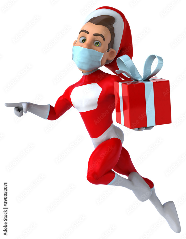 Fun super Santa Claus with a mask Fun super Santa Claus with a mask