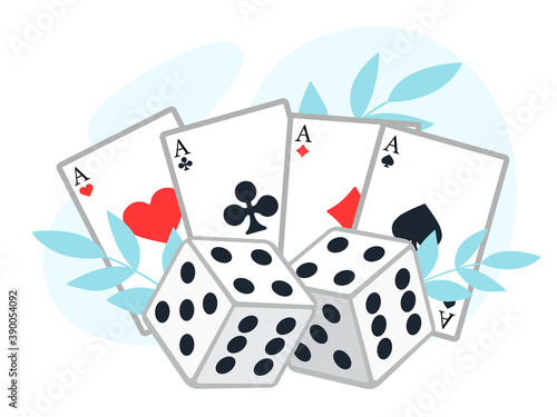 Online poker, internet gambling, online casino rooms concept.