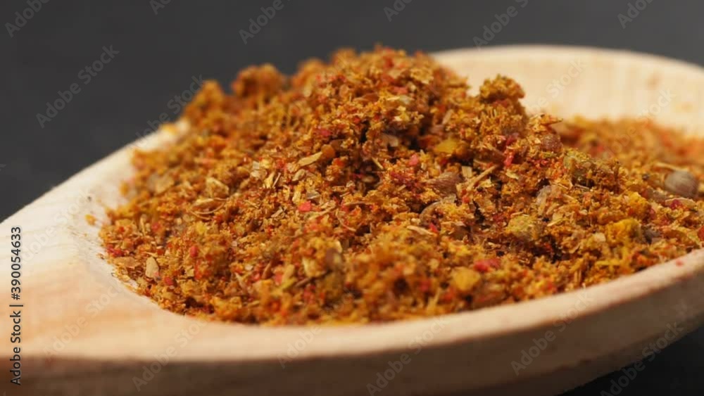pours dry spices close-up macro. selective focus pours dry spices close-up macro. selective focus