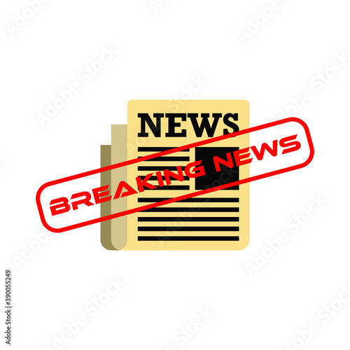 Breaking news sign icon isolated on white background
