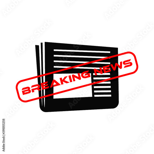 Breaking news sign icon isolated on white background