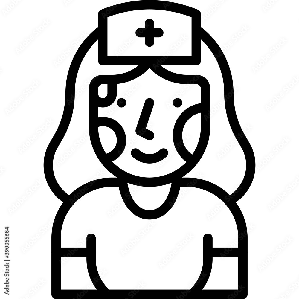 Zombie nurse costume icon, Halloween costume party Zombie nurse costume icon, Halloween costume party