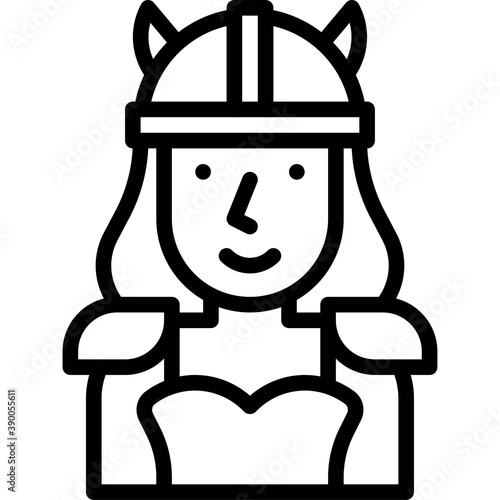 Viking girl costume icon, Halloween costume party