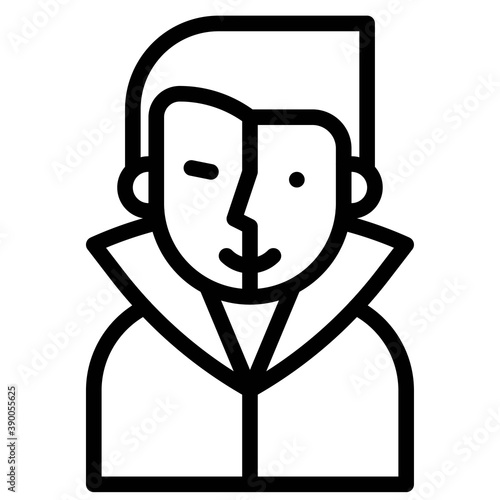 Phantom mask costume icon, Halloween costume party