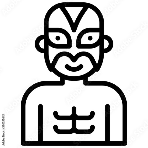 Wrestler mask costume icon, Halloween costume party