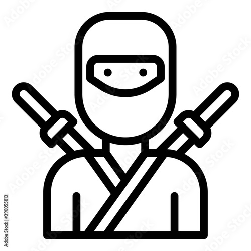 Ninja costume icon, Halloween costume party
