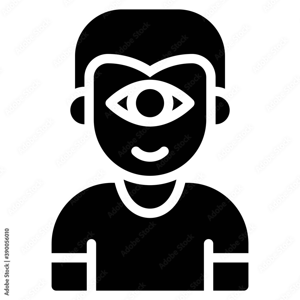 Cyclops costume icon, Halloween costume party Cyclops costume icon, Halloween costume party