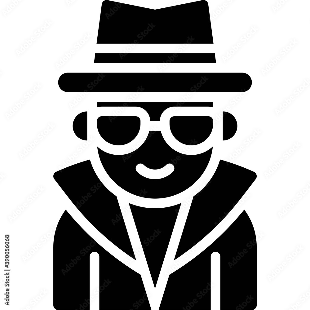Invisible man costume icon, Halloween costume party