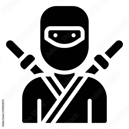 Ninja costume icon, Halloween costume party