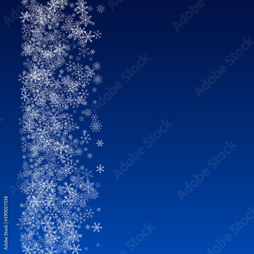 Fototapeta Naklejka Na Ścianę i Meble -  Silver Snowflake Vector Blue Background. Abstract 