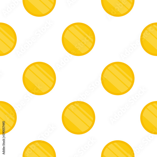 Seamless pattern Mountain of gold coins in a flat style. Background for business. Suitable for backgrounds, cards and wrapping paper. Vector.
