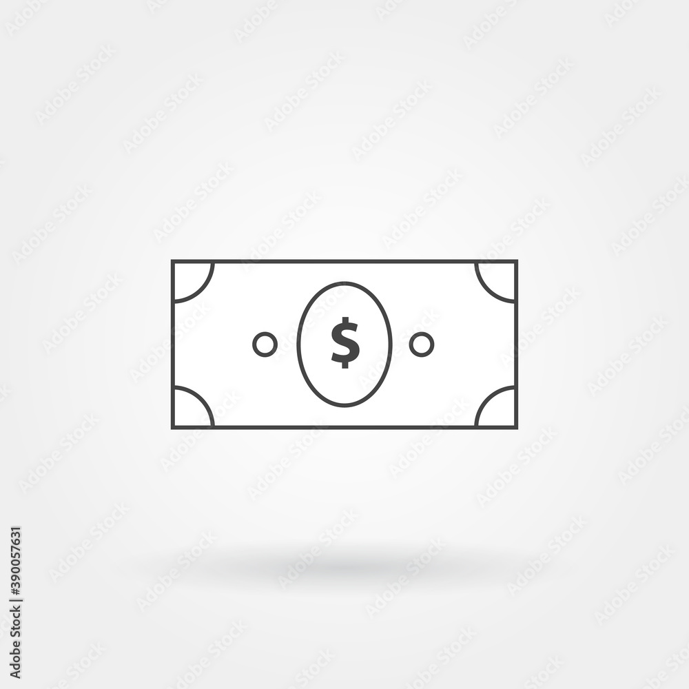 Money single isolated icon with modern line or outline style Money single isolated icon with modern line or outline style