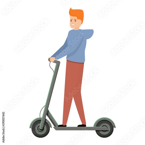 City electric scooter icon. Cartoon of city electric scooter vector icon for web design isolated on white background