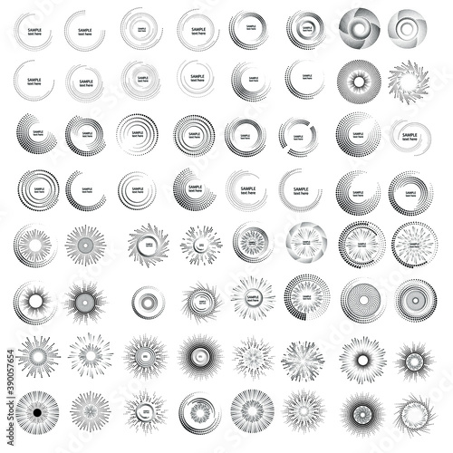 Halftone dots in circle form. round logo . vector dotted frame . design element