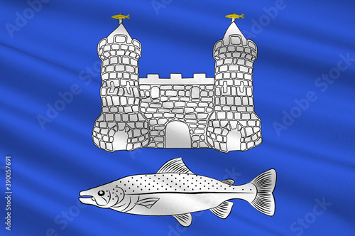 Flag of Chateaulin in Finistere in Brittany, France photo