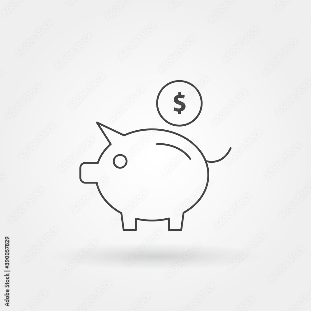 piggy bank single isolated icon with modern line or outline style piggy bank single isolated icon with modern line or outline style