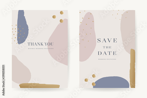 Online wedding invitations vector template. Save the date, Thank you cards, RSVP, digital wedding anniversary cards . Electronic wedding card design for wedding celebration. Vector illustration..