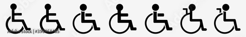 Wheelchair Icon Set | Wheelchairs Vector Illustration Logo | Handicapped Access Sign Isolated Collection