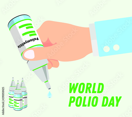 polio vaccine world day flat design vector