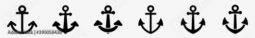 Anchor Icon Set | Anchors Vector Illustration Logo | Anchor Icons Isolated Collection