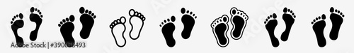 Human Footprints Icon Set | Human Footprint Vector Illustration Logo | Human Footprints Icons Isolated Collection