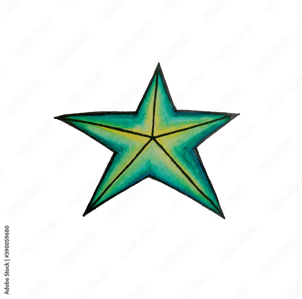 Obraz premium Bright Christmas star with patterns