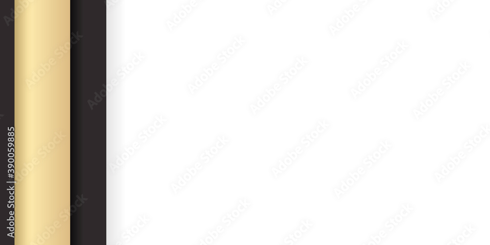 Vector luxury tech background. Stack of white paper material layer with gold stripe. Arrow shape premium wallpaper with black backdrop Vector luxury tech background. Stack of white paper material layer with gold stripe. Arrow shape premium wallpaper with black backdrop
