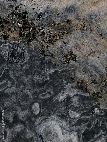 Top view of the Hvittensand beach surface at daytime in Ostre Halsen, Norway photo