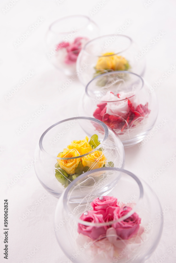 ガラスに入った花 ガラスに入った花