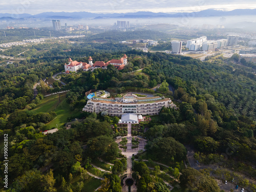 180 degree Aerial Panorama view of Putrajaya City