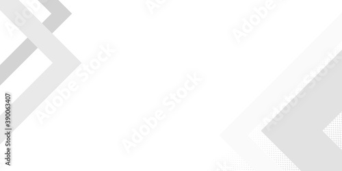 Grey white abstract background geometry shine and layer element vector for presentation design. White background with square element lines